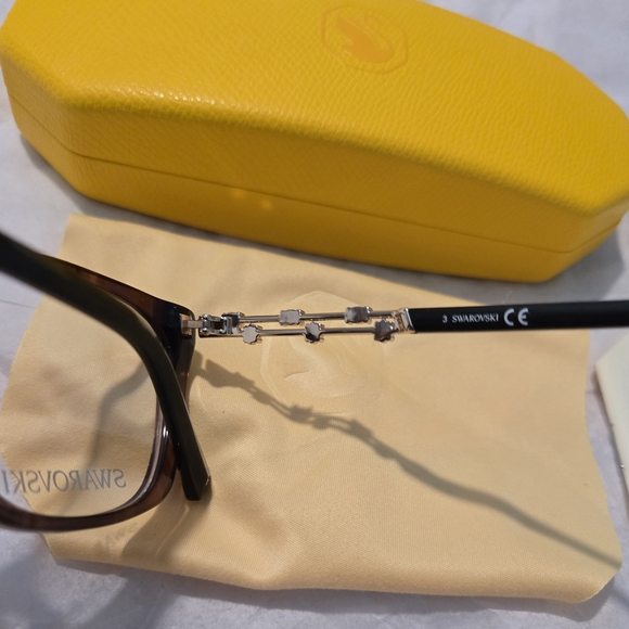 Swarovski Women Eyewear Adjustable Nose Pad With Vibrant Yellow Case - Picture 10 of 13